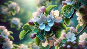 Apple Blossoms in Full Bloom Under Spring Sunlight